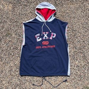 Mens vintage y2k 90s express athletics vest hoodie sweatshirt plaid spell out